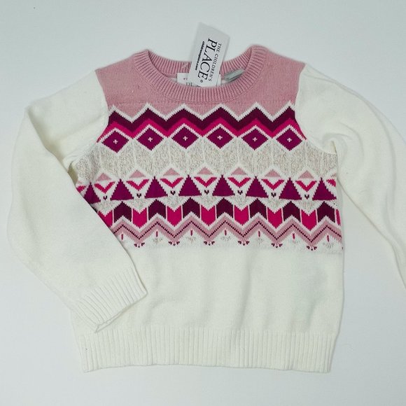 The Children's Place Other - The Children's Place White Pink Sweater 12-18M